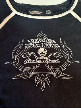 Vintage Y2K Harley Davidson, long sleeve Raglan crew top
